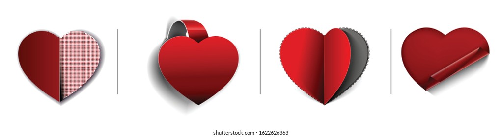Abstract valentines day hearts set, vector design.