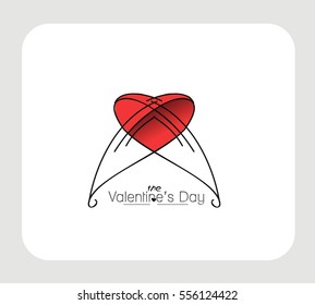 Abstract valentines day hearts, vector illustration