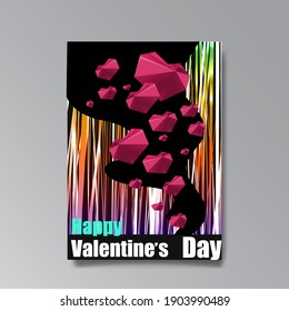Abstract Valentine's Day page design for web and print, with heart and stars, love concept, young colorful invitation design.