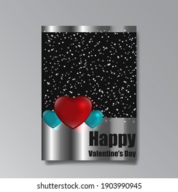 Abstract Valentine's Day page design for web and print, with heart and stars, love concept, young elegant invitation design.