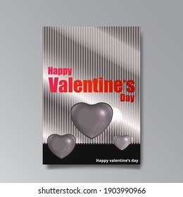 Abstract Valentine's Day page design for web and print, with heart and stars, love concept, young elegant invitation design.