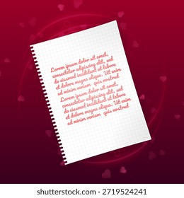 Abstract Valentine's Day vector greeting card or banner. Modern and dynamic romantic design for social media, love letters, and holiday promotions