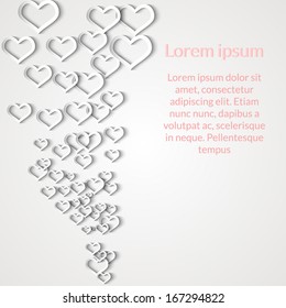 Abstract Valentine`s day white background. Vector illustration.