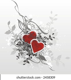 abstract  valentines design vector illustration floral & grunge elements