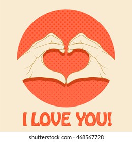 Abstract valentines heart of human hands. Love you concept