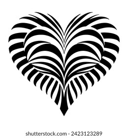 Abstract Valentines Heart and White Vector Shape. Logo or symbol template. Perfect for a variety of creative projects, including greeting cards, holiday banners and social posts.