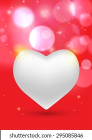 Abstract Valentine's Red Love Background, Vector Illustration