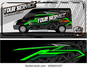 abstract van graphic kit for vinyl wrap and car branding. Racing Background for vehicle vinyl wrap