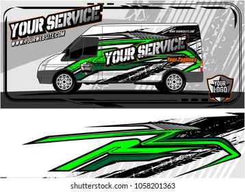 abstract van graphic kit for vinyl wrap and car branding. Racing Background for vehicle vinyl wrap