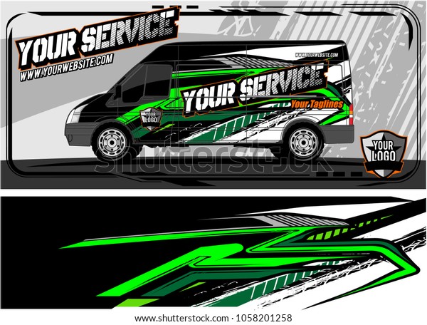 abstract van graphic kit for vinyl\
wrap and car branding. Racing Background for vehicle vinyl\
wrap