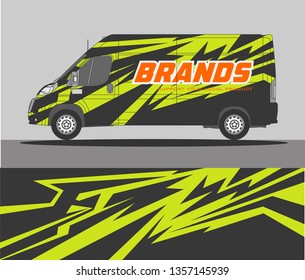 Abstract van wrap design. Wrap, sticker and decal design for vehicle. Vector format