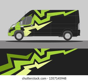 Abstract van wrap design. Wrap, sticker and decal design for vehicle. Vector format