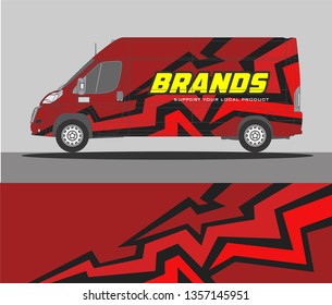 Abstract van wrap design. Wrap, sticker and decal design for vehicle. Vector format