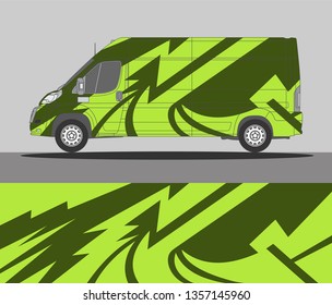 Abstract van wrap design. Wrap, sticker and decal design for vehicle. Vector format