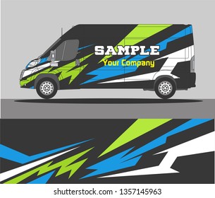 Abstract van wrap design. Wrap, sticker and decal design for vehicle. Vector format