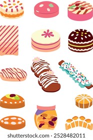 Variantes Abstractas de iconos de pasteles	
