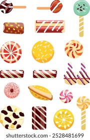 Abstract variants of candy icons	
