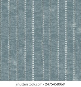 Abstract variegated dobby stripe washed textured background. Seamless pattern on blue background.