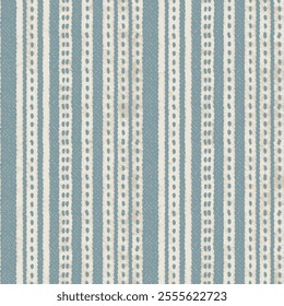 Abstract variegated farmhouse MULTI dobby stripe washed textured background. Seamless pattern on blue background.