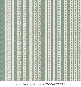 Abstract variegated MULTI dobby stripe washed textured background. Seamless pattern on green background.
