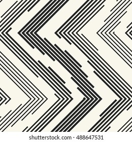 Abstract variegated striped zigzag geometric motif. Seamless pattern.