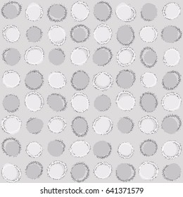 Abstract variegated textured polka dot. Seamless pattern.