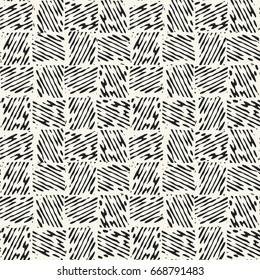 Abstract variegated tile check textured background. Seamless pattern.