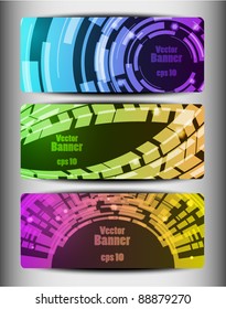 Abstract variegated vector banners
