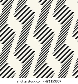 Abstract variegated zigzag geometric motif. Seamless pattern.