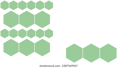 Abstract variety of hexagons in turquoise color