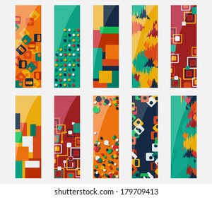 Abstract various 10 colorful header set collection vector design. EPS10 organized in groups for easy editing.