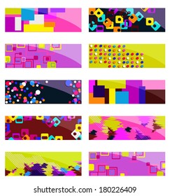 Abstract various 10 colorful header set collection vector design. EPS10 organized in groups for easy editing.