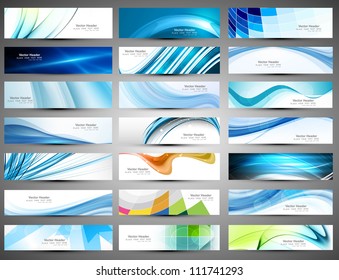 abstract Various 21 colorful header set collection vector design