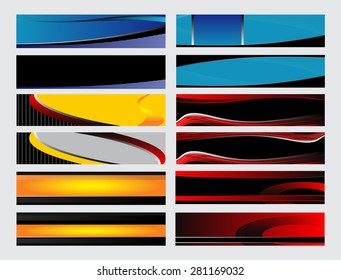 Abstract Various colorful header set collection vector design 