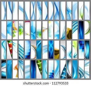 abstract Various colorful vertical header set collection vector design