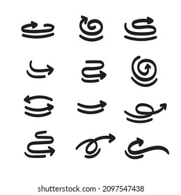 vector de conjunto de flecha de estilo dibujado a mano de forma abstracta 