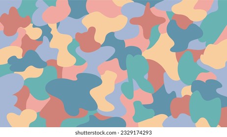 Abstract various multicolored spots. Vector colored blots, five-colored pattern, flat smudges of various shapes. Vector