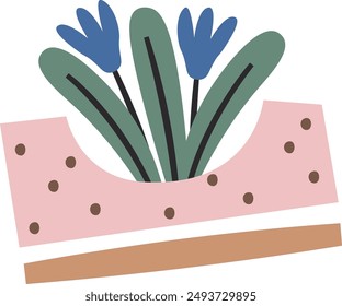 Abstrakte Vase mit Blumen Vektorillustration
