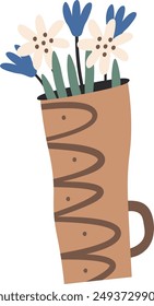 Jarrón Abstractas Con Ilustración vectorial De Flores