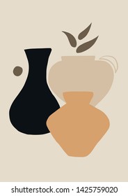 Abstract Vase Poster. Vector Modern Neutral Print.