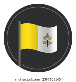 Abstract Vatican Flag Flat Icon in Circle Isolated on White Background