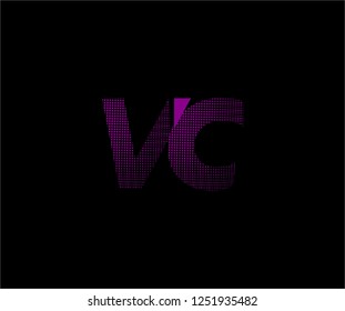Abstract VC pattern pixel bit squares geometric modern tech logo