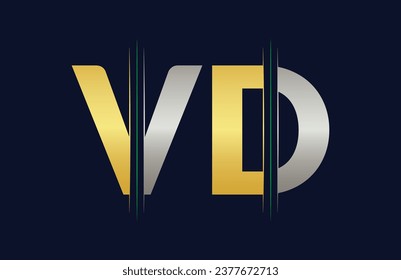 Resumen de la plantilla de diseño del logotipo de la letra VD. Ilustración del logotipo del vector.