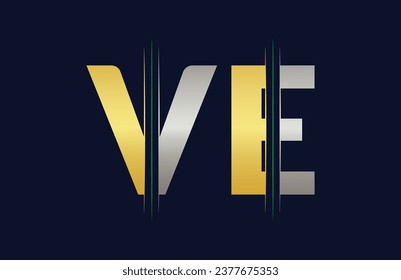 Abstract VE letter logo design template. Vector Logo Illustration.