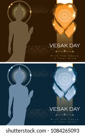 Abstract of VeAbstract of Vesak Day. The Birthday, Enlightenment and Death of The Lord Buddha that's one sign of Buddism. Buddhists around the world called The Meditation Day or Jayanti Day. Vector an
