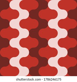 Abstract vectical waves red shades pattern. Vector seamless pattern design for textile, fashion, paper and wrapping. 