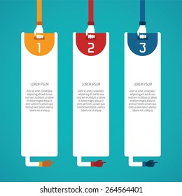 Abstract vector 3 steps infographic template in flat style for layout workflow scheme, numbered options, chart or diagram