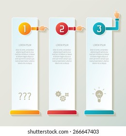 Abstract vector 3 steps infographic template in 3D style for layout workflow scheme, numbered options, chart or diagram