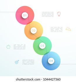 Abstract Vector 3d 4 Step Circle Infographic Template