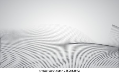 abstract vector 3d background with bends and wave